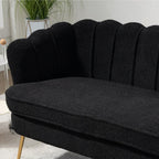 Kleines Mini-Sofa für zwei Personen mit goldenem Metallbein – 2 Sitzplätze