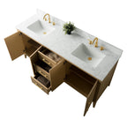 Mobile bagno Vanity Art 72 con doppio lavabo e piano in marmo composito