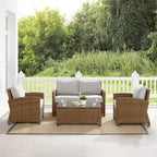 Conjunto de conversação de exterior em vime com 4 peças Bradenton - Crosley