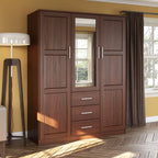 Guarda-roupa Cosmo Palace Imports com 3 portas, 100% madeira maciça, com portas de madeira maciça ou espelhadas