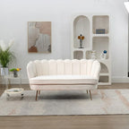 Kleines Mini-Sofa für zwei Personen mit goldenem Metallbein – 2 Sitzplätze