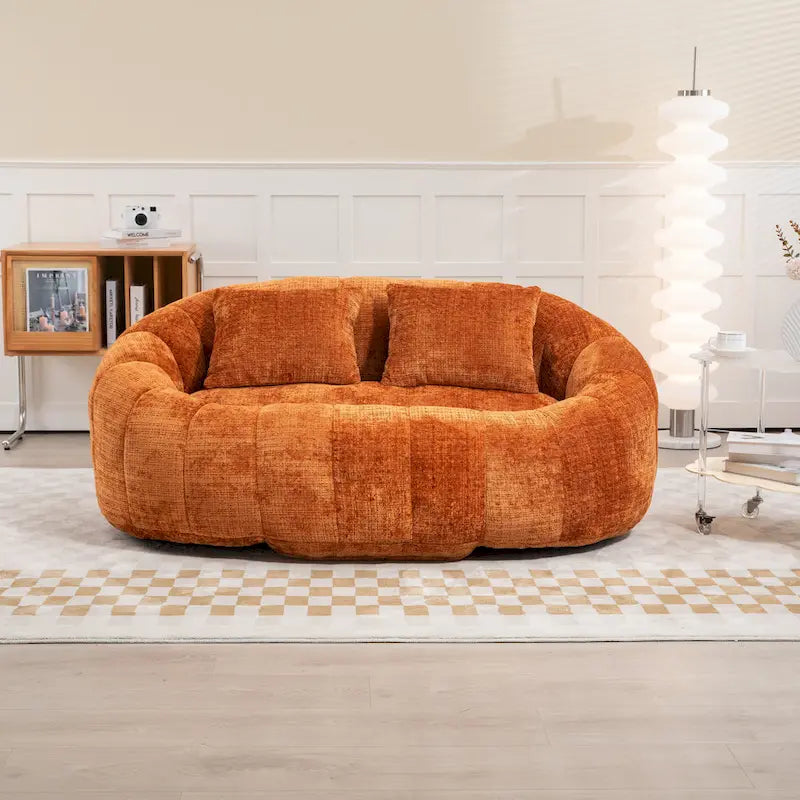 GDFStudio - Sofá descontraído Laurel em chenille para 2 pessoas, com espuma de alta densidade e conforto extra