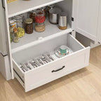 Armoire garde-manger de style champêtre HOMCOM 72 po avec portes de grange, grande armoire de rangement de cuisine avec étagères réglables et tiroir