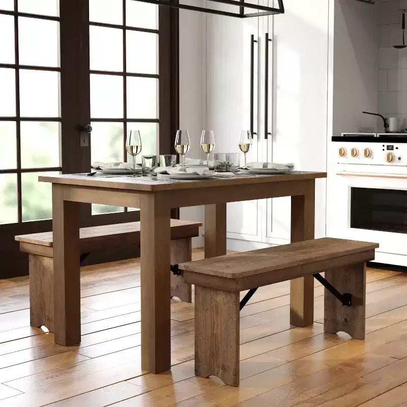 Prostokątny stół do jadalni Flash Furniture 46 x 30 z litej sosny