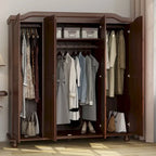 Guarda-roupa de 4 portas Kyle da Palace Imports, 100% em madeira maciça, com portas de madeira maciça ou espelhadas