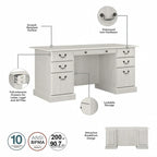 Bush Furniture Saratoga directiebureau met laden en opbergruimte