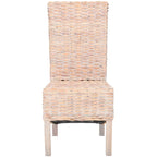 Conjunto de 2 cadeiras de jantar em vime natural 19W x 22D x 41H, estilo boho costeiro