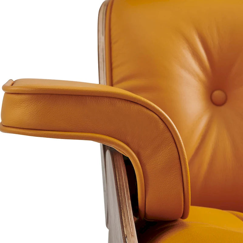 Poltrona lounge reclinabile in pelle dal design moderno di metà secolo