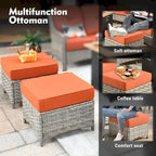 Ensemble de conversation de mobilier de patio extérieur XIZZI en 9 pièces avec fauteuil pivotant