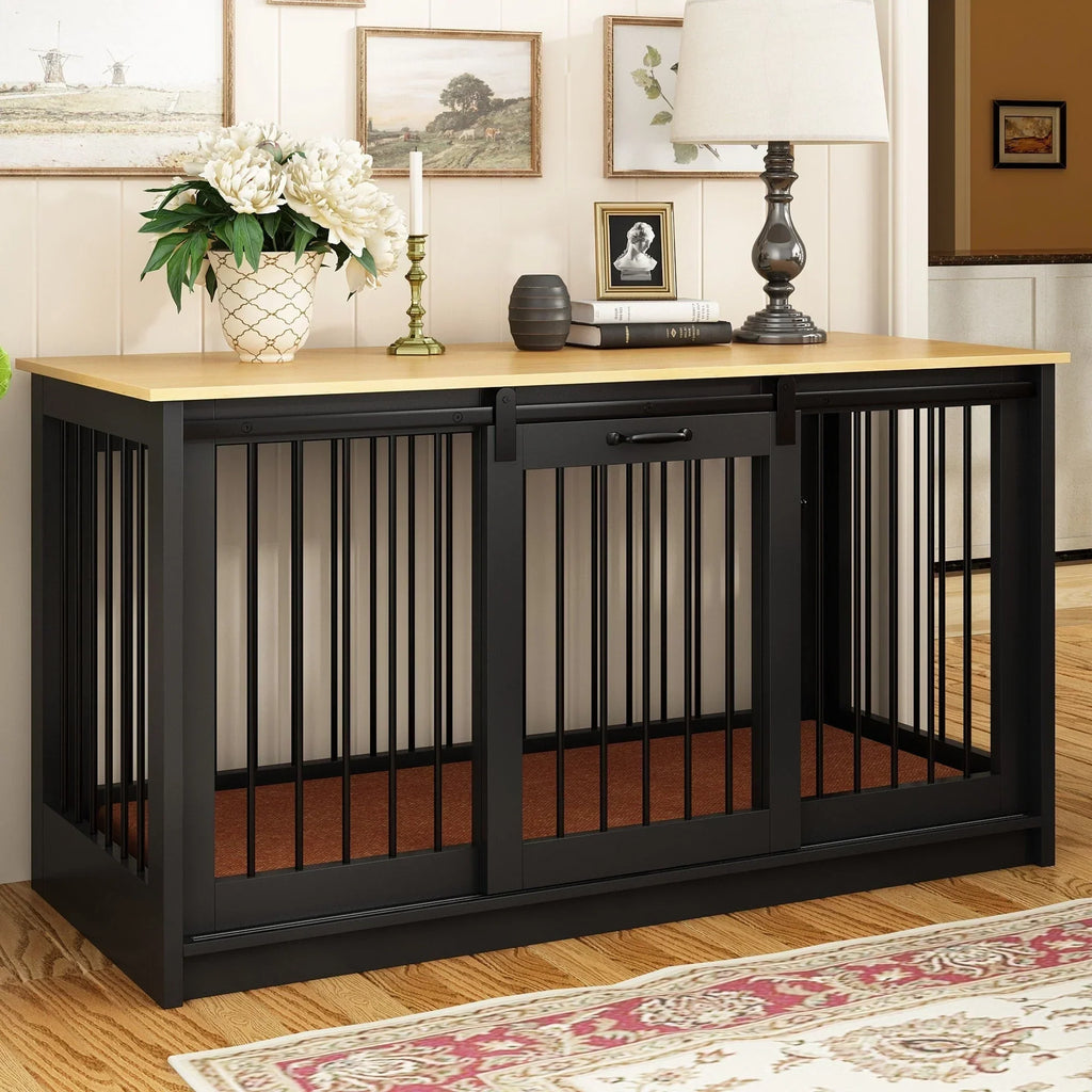 Résidence pour animaux avec renforcement par tubes en fer, cage pour chien élégante et robuste
