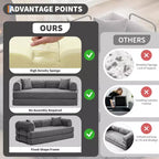 2-in-1 slaapbank, comfortabele opklapbare corduroy-slaapbank met diepe zitting en brede armleuningen, bank zonder frame voor woonkamer en appartementen