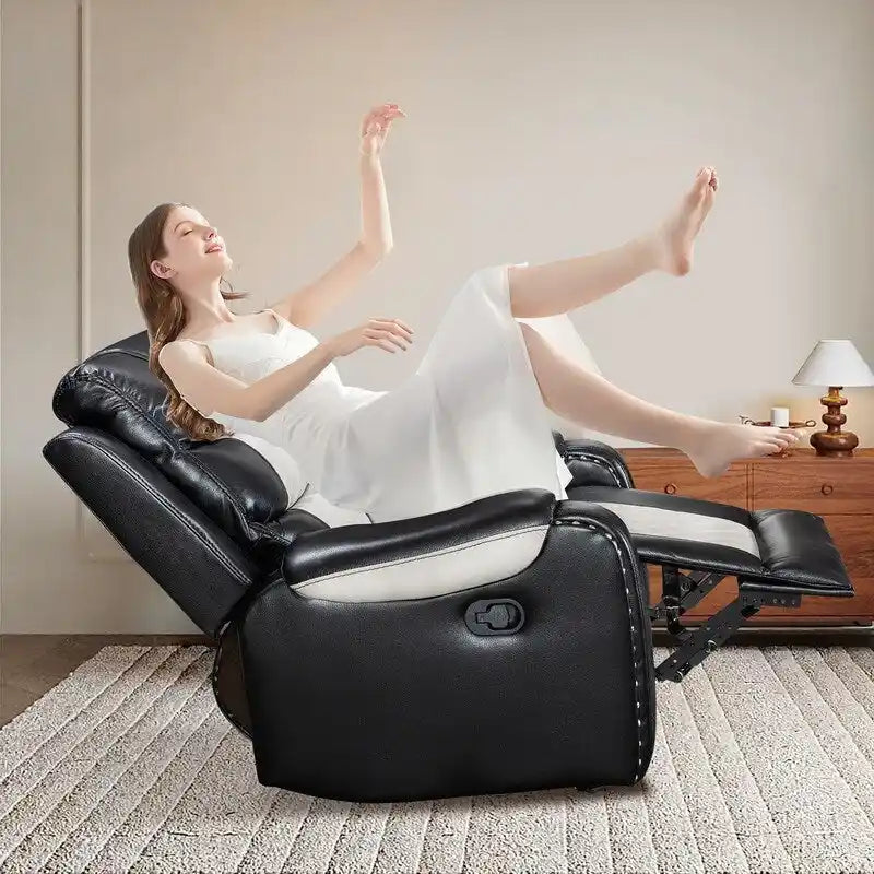 Fauteuil inclinable grand format en similicuir, design américain, pour le salon