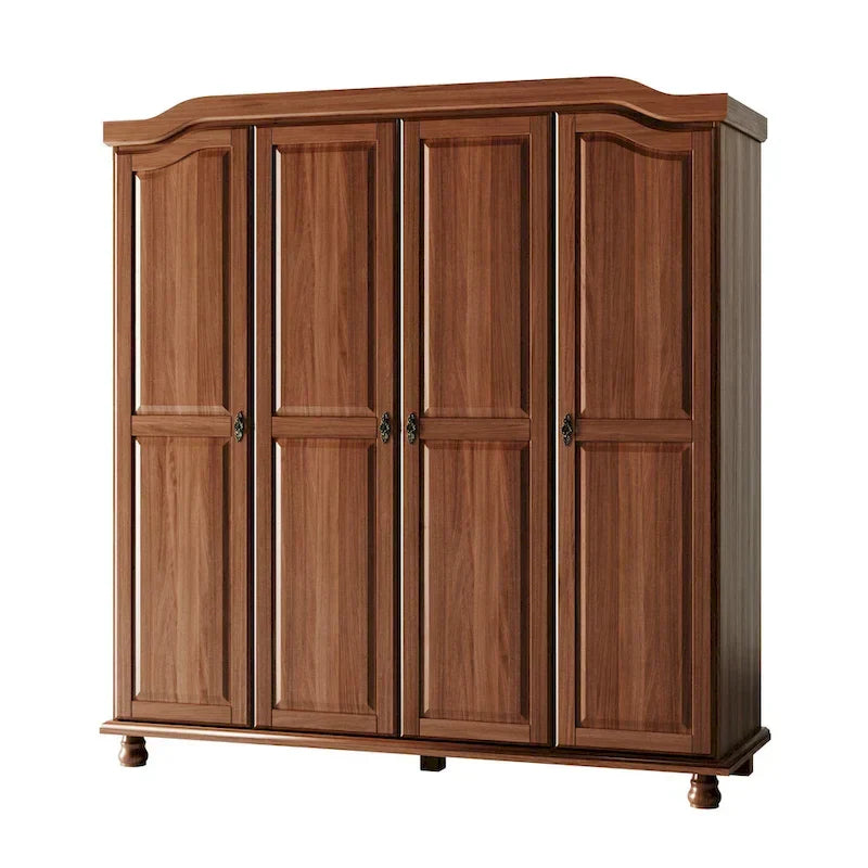 Guarda-roupa de 4 portas Kyle da Palace Imports, 100% em madeira maciça, com portas de madeira maciça ou espelhadas