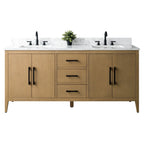 Mobile bagno Vanity Art 72 con doppio lavabo e piano in marmo composito