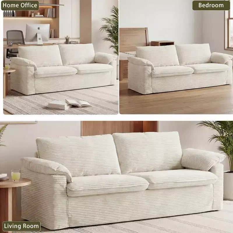 Dyonery 86 Cloud Loveseat-Sofa mit tiefer Sitzfläche und breiten Armlehnenkissen, stabilem Rahmen und atmungsaktivem ergonomischem Design