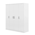 Armoire-penderie en bois à 4 portes avec tringle, 1 tiroir et étagères de rangement