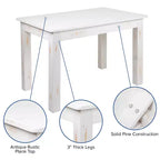 Prostokątny stół do jadalni Flash Furniture 46 x 30 z litej sosny