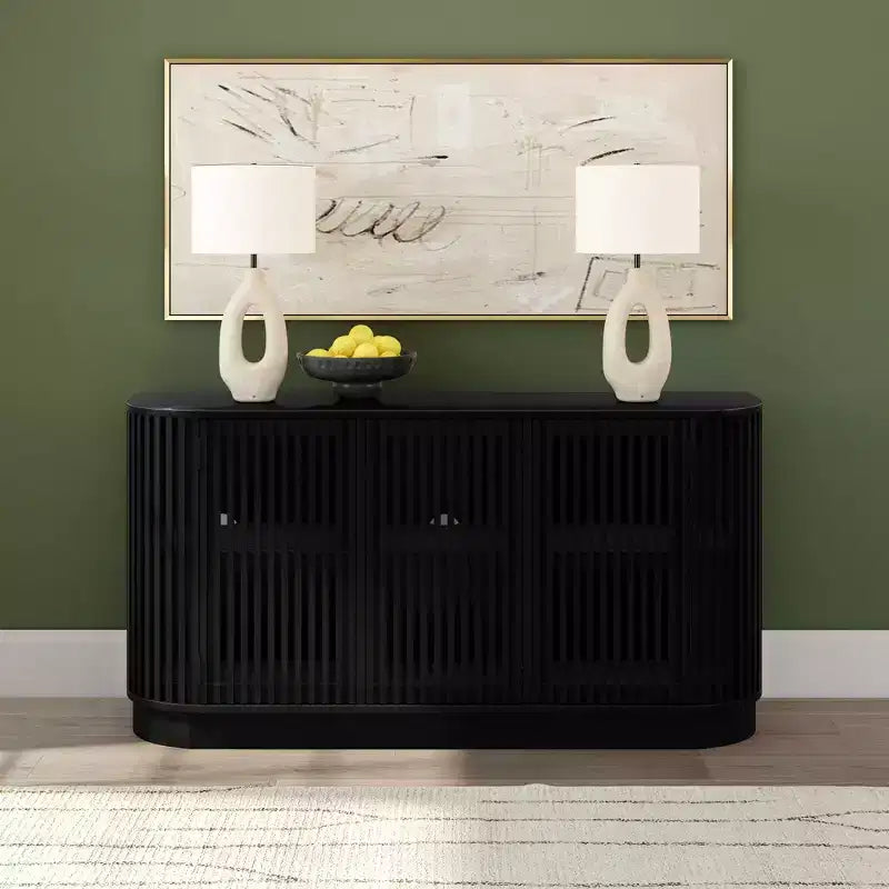 Credenza Plank+Beam Contour in legno massello con 3 ante, mobile TV da 59 pollici per il soggiorno
