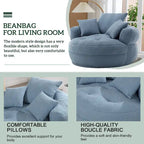 Runder Lazy-Sofa-Sessel -C Weiß/Blau/Grau/Gelb/Orange/Rosarot/Marineblau/Grün, Einzel- und Zweisitzer
