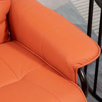 Fauteuil inclinable HomCom en similicuir, réglable, à base pivotante et commande manuelle, avec repose-pieds confortable et relaxant