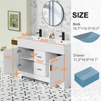 Wavy Line Badezimmermöbel-Set mit Waschbecken und Wasserhahn, 30/36/48 Zoll