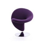 Manhattan Comfort Curl drehbarer Akzentstuhl aus Wollmischgewebe mit Chromgestell (2er-Set)