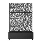 MAYEERTY-Pflanzkasten mit Rankgitter, schwarzes Eisennetz, Stil 01, 72x47x16in, 3-teiliges Set