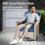 Ensemble de conversation de mobilier de patio extérieur XIZZI en 9 pièces avec fauteuil pivotant