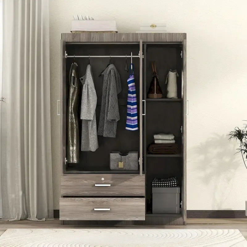 Guarda-roupa com 3 portas e 2 gavetas