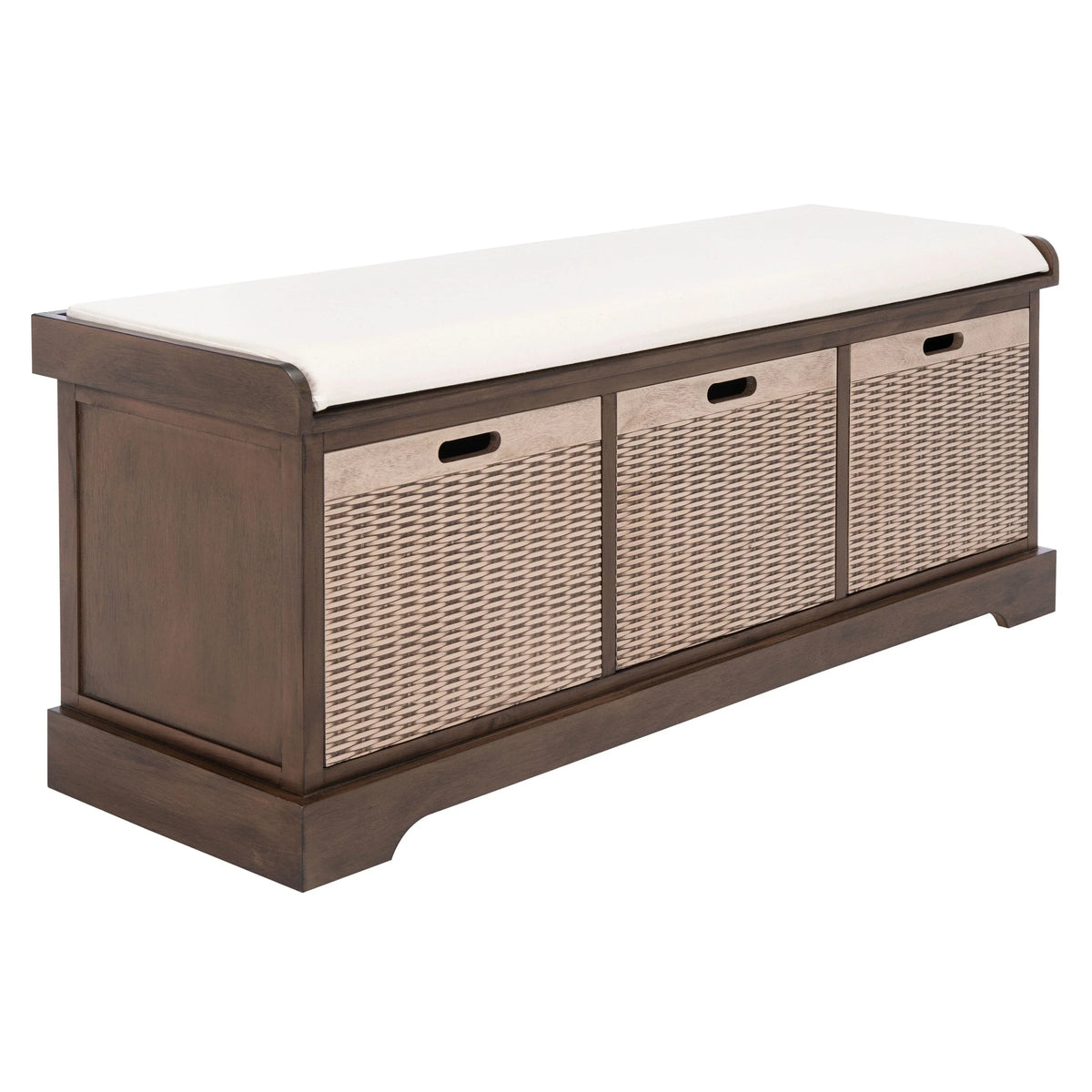 Úložná lavice SAFAVIEH Fiorello se 3 zásuvkami a polstrováním - 47.3 W x 15 L x 19 H - 47Wx15Dx19H