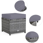 Costway 7-teiliges Dining-Set aus Polyrattan für die Terrasse mit Ecksofa, Couch und Hocker – Details anzeigen