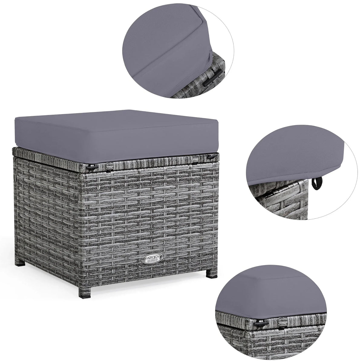 Costway 7-teiliges Dining-Set aus Polyrattan für die Terrasse mit Ecksofa, Couch und Hocker – Details anzeigen
