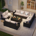 Ensemble de mobilier de terrasse extérieur avec coussins épaissis de 10 cm