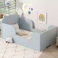 Lit au sol en forme d’ours Okak pour enfants de 3 à 6 ans, cadre de lit pour tout-petit avec barrière de sécurité, joli lit pour enfants en forme d’animal