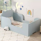 Lit au sol en forme d’ours Okak pour enfants de 3 à 6 ans, cadre de lit pour tout-petit avec barrière de sécurité, joli lit pour enfants en forme d’animal