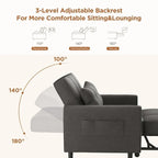 3-in-1-Schlafsofa mit verstellbarer Rückenlehne, ausziehbarer Sessel, umwandelbares Klappbett fürs Wohnzimmer
