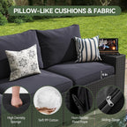 Ensemble de mobilier de terrasse extérieur avec coussins épaissis de 10 cm