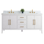 Mobile bagno Vanity Art 72 con doppio lavabo e piano in marmo composito