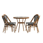 Gewerbliches Bistro-Set für drinnen und draußen mit Tisch und vier Stühlen