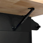 Ensemble îlot de cuisine TOPMAX avec rallonge rabattable et 2 places assises, ensemble table à manger avec étagère réglable, tiroirs et porte-serviettes