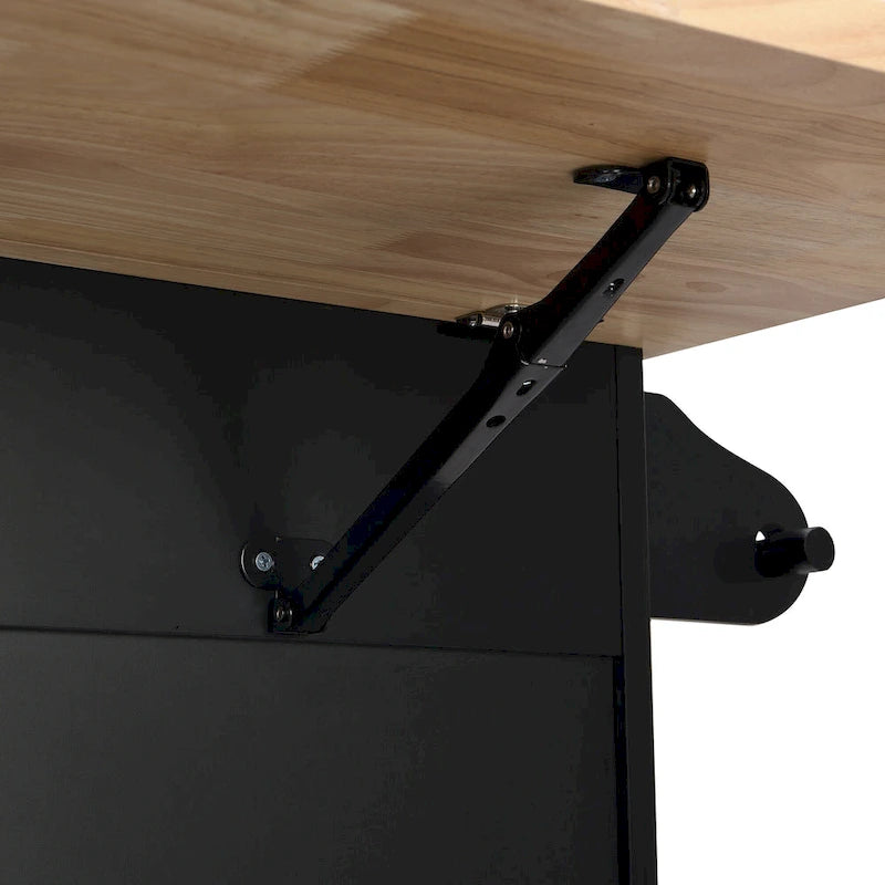 Ensemble îlot de cuisine TOPMAX avec rallonge rabattable et 2 places assises, ensemble table à manger avec étagère réglable, tiroirs et porte-serviettes