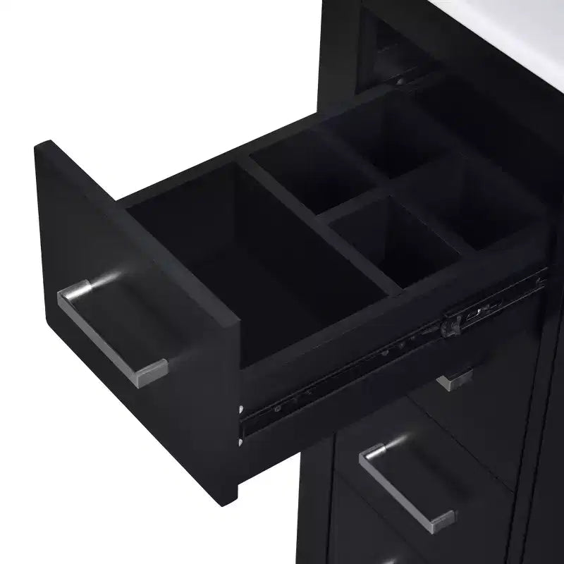Badkamermeubel voor enkele wastafel van 30 met kast en 3 laden - zwart / blauw / groen / indigo / wit