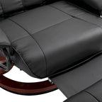 Fauteuil inclinable HomCom en similicuir, réglable, à base pivotante et commande manuelle, avec repose-pieds confortable et relaxant