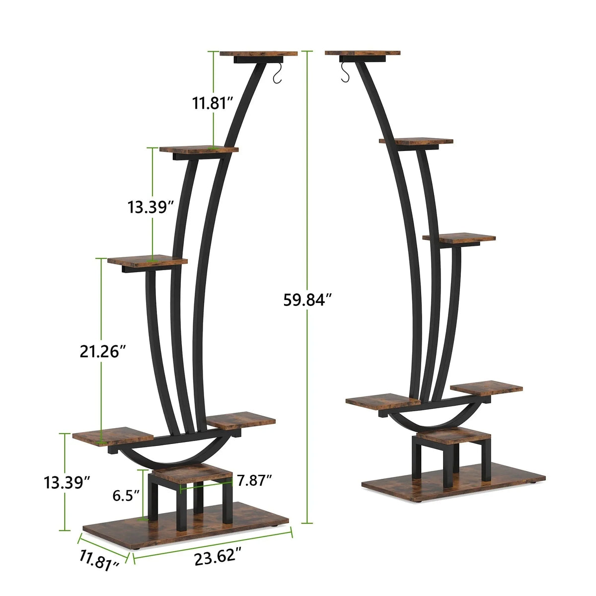 Zimmerpflanzenständer, 6-stöckiges Blumenregal für Haus und Garten – 2er-Set