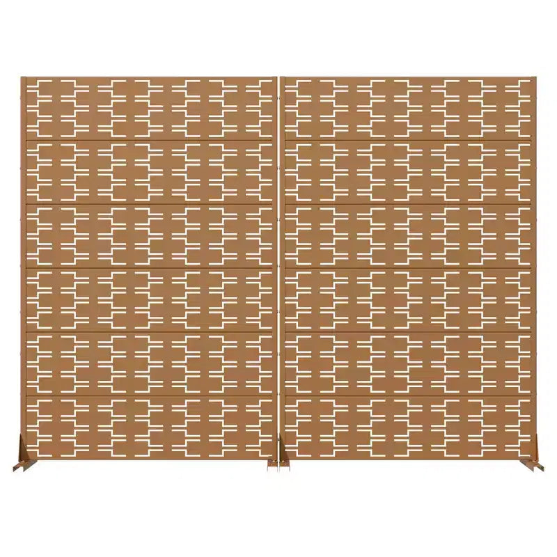 MAYEERTY Brick 01 brauner Raumteiler aus verzinktem Stahl, 72x47x16, 6-teilig, beidseitig rostfreier Sichtschutz