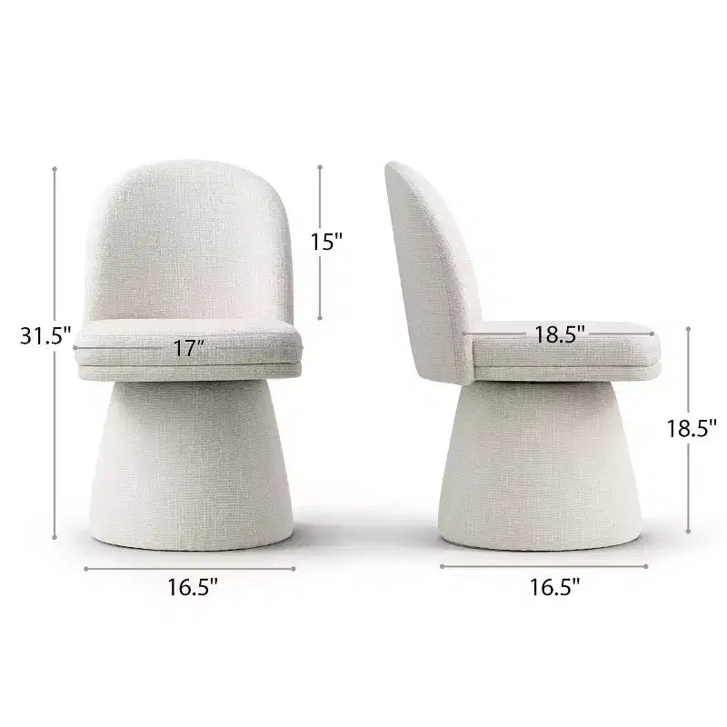 Ensemble de 6 chaises de salle à manger modernes pivotantes à 360°, sans accoudoirs, avec piètement de style piédestal, chaises d’appoint élégantes pour la cuisine, la salle à manger ou le bureau -Panipeachy