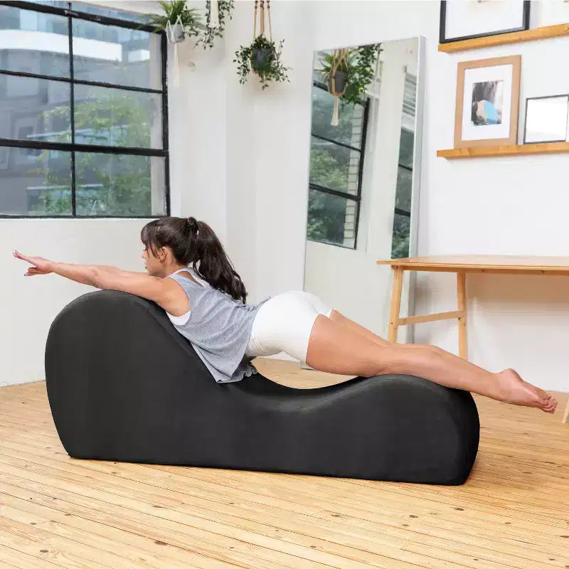 Elegantní lenoška Avana na jógu - vyrobeno v USA - skvělá na protahování, relaxaci, cvičení a další aktivity, 60D x 18W x 26H palců, světle šedá