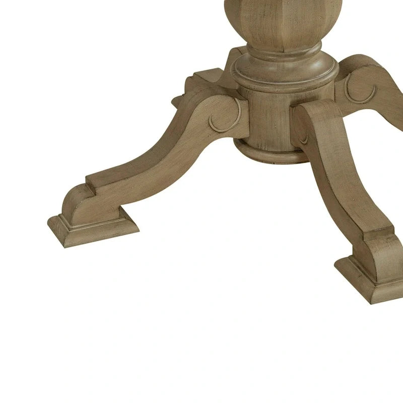 Mesa de jantar redonda com pé central Magnolia Manor e extensões - 2 acabamentos