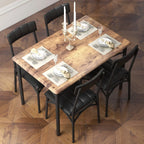 Conjunto de mesa de jantar retangular para 4 pessoas com cadeiras estofadas