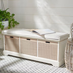 Úložná lavice SAFAVIEH Fiorello se 3 zásuvkami a polstrováním - 47.3 W x 15 L x 19 H - 47Wx15Dx19H